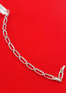 <b>925</b> <b>Sterling</b> <b>Silver</b> <b>Bracelet</b> with Moissanite Diamond White Gold Hip Hop Jewelry for Women for Parties and Gifts - Product Image 3