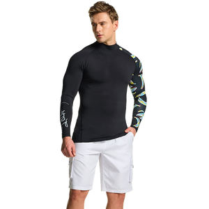 เสื้อแรชการ์ดแบบสวมคอ รุ่นใหม่ล่าสุด สำหรับผู้ใหญ่ ระบายอากาศได้ดี ผลิตตามแบบที่ลูกค้าต้องการ พร้อมสกรีนโลโก้ OEM ผ้าสแปนเด็กซ์/โพลีเอสเตอร์ ราคาประหยัด - Product Image 4