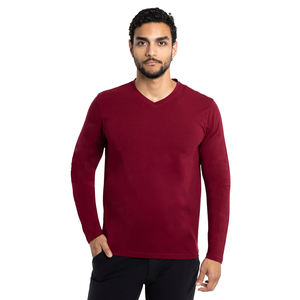 Camisa de manga larga de calidad superior, ropa informal elegante, camisetas de manga larga hechas en Pakistán, Camiseta clásica de manga larga con cuello en V para hombres - Product Image 1