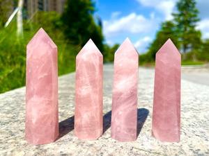 หินโรสควอตซ์ทรงหอคอย โอเบลิสก์ มุนตาฮะ อาเกต คริสตัลบำบัด งานฝีมือทำมือ เป็นมิตรกับสิ่งแวดล้อม ของตกแต่งบ้านตามหลักฮวงจุ้ย - Product Image 3