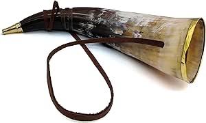 Hand Crafted Polished Viking Water Buffalo Huge <b>War</b> Blowing Horn with Leather Belt and Agate Signal-Eco-Friendly - Product Image 3