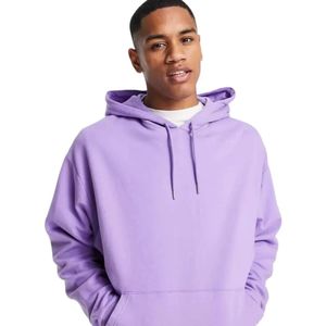 Venta al por mayor de los hombres 100% algodón pulóver con capucha de alta calidad sudadera de lana en blanco con técnicas de teñido liso para el invierno - Product Image 5