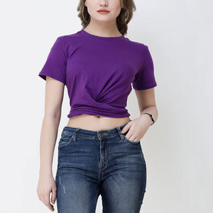 เสื้อครอปเอวลอยระบายอากาศได้ดีสำหรับผู้หญิงเสื้อครอปสตรีทผ้าสแปนเด็กซ์ระบายอากาศได้ดี - Product Image 1