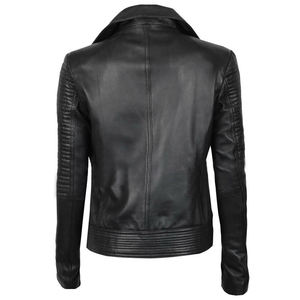 Respirant manches longues col rabattu personnalisé veste en cuir pour femmes Offre Spéciale manches longues printemps et automne vestes - Product Image 4