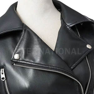 Chaqueta de cuero de piel de oveja auténtica para mujer, chaqueta de cuero de moda suave y fina de alta calidad para mujer - Product Image 6