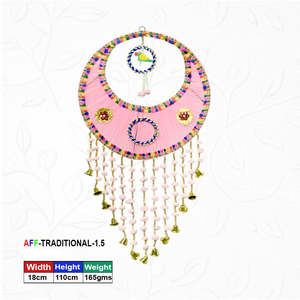 Artificial Traditional Crescent Moon Pink Hanging - Product Image 1