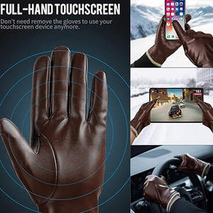 Gants en cuir personnalisés pour hommes Taux de vente total Gants à la mode 2024 Doigt complet Gants de mode en cuir - Product Image 2