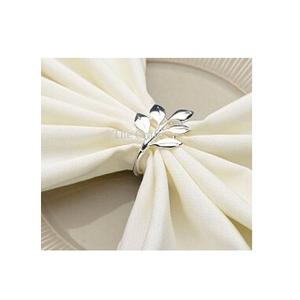 Anillo de Servilleta de Aluminio con Diseño de Hoja para Decoración de Mesa, Anillo de Servilleta de Papel con la Mejor Calidad - Product Image 1