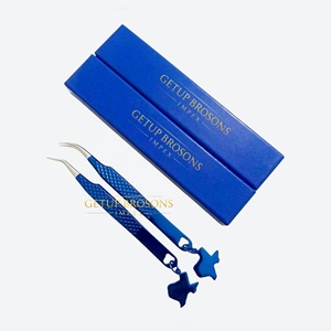 GETUP BROSONS IMPEX Pince à épiler en acier inoxydable de haute qualité 10 mm à pointe lisse, antistatique, antimagnétique, revêtement en poudre - Product Image 6