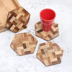 Posavasos de diseño básico simple, alfombrilla de madera duradera para bebidas, café, té, mesa de comedor, Bar en casa y elementos esenciales de cocina para todos los días - Product Image 4