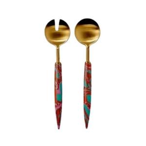 Serveur à salade en métal plaqué or pour servir la salade Nouveau look Ensemble de couverts en métal Serveurs de couverts pour la maison Hôtel Ustensiles de cuisine - Product Image 1