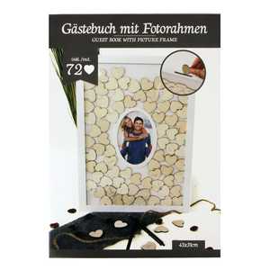 Cadre de livre d'or romantique en forme de cœur pour la décoration de la maison, logo personnalisé pour écrire des souvenirs et afficher des photos - Product Image 2