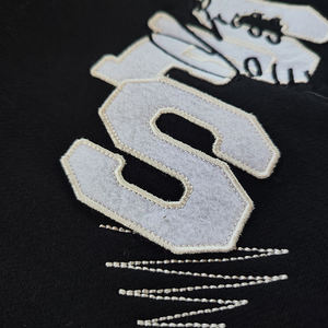 Haute Qualité Unisexe Vintage Pull Strass À Capuche Personnalisé Surdimensionné Terry En Relief Lettre Imprimer En Gros Pas Cher XL Taille Longue - Product Image 4