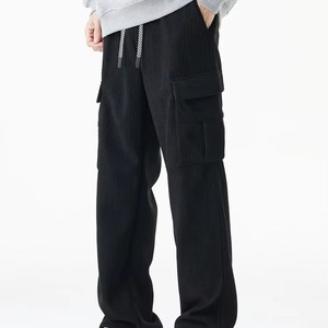 Men Multi-Pockets <b>Fleece</b> <b>Liner</b> Knit Cargo Pants men's pants men's trousers - Product Image 1