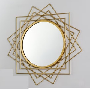 กระจกติดผนังโลหะ กระจกตกแต่งติดผนังรูปทรงประติมากรรม กระจกโลหะผสมแก้ว ศิลปะสมัยใหม่ ของขวัญตกแต่งบ้าน กระจกติดผนัง - Product Image 5