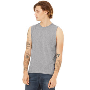 Camiseta de lona verde Bella para hombre, camiseta sin mangas con espalda cruzada, 6008 - Product Image 5