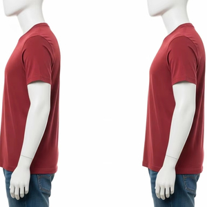 Plain Dyed Nylon Cotton Men <b>T</b> <b>Shirt</b> Anti Pilling Fabric Breathable Stretch Daily Wear Custom Logo Printing Wholesale Apparel - Product Image 5