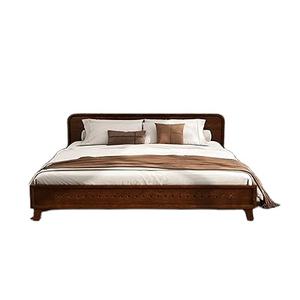 Cama de madera de alta calidad para dormitorio con cabecero, base de madera maciza premium, hecha a mano, de lujo. - Product Image 2