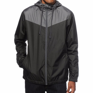 Haute qualité personnalisé extérieur imperméable toile col montant à capuche 100% coton hommes course coupe-vent veste - Product Image 3