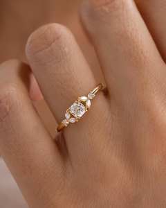 Bague de fiançailles en diamant taillé coussin de 6mm | Bague en argent sterling plaqué or 18 carats | Anniversaire de mariage de mariée Fine - Product Image 2