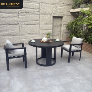 Ensemble de meubles de terrasse <span class=keywords><strong>vintage</strong></span> en aluminium, design élégant, 5 pièces, <span class=keywords><strong>table</strong></span> ronde de <span class=keywords><strong>bistrot</strong></span>, chaises de patio, meubles d'extérieur - Product Image 5