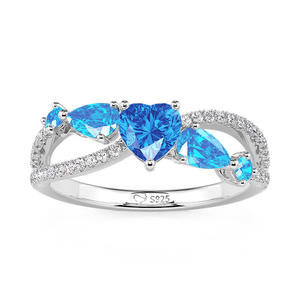 Bague de promesse infini Jeulia Twist multi-pierres aigue-marine, cadeau - Product Image 2