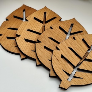 Dessous de verre en résine et en bois de conception minimale, époxy durable avec base en bois massif, finition brillante, sous-verres en pierre - Product Image 2