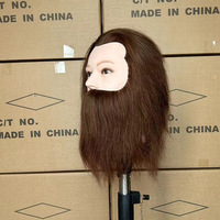 Tête de mannequin de coiffure masculine en cheveux brésiliens Remy, mannequin de pratique de barbier pour la coupe de cheveux et le tressage