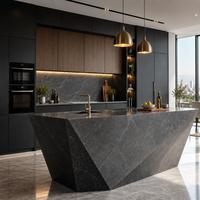 Meubles de cuisine modernes de luxe sur mesure avec îlot, conception modulaire, solution complète pour toute la maison
