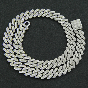 <span class=keywords><strong>Cadena</strong></span> cubana de eslabones de aleación de zinc de 14 mm de ancho con diamantes de imitación, collar estilo streetwear, joyería de moda al por mayor - Product Image 2