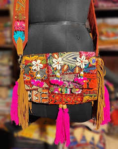 Banjara Women's Evening Shoulder Tote Embroidered Mirror Work <b>Fabric</b> Clutch Sling <b>Bag</b> Wedding <b>Gift</b> 'For Her' Kumkum Fashions - Product Image 4