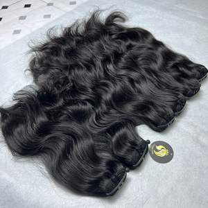 CDYHAIRVN Wholesale Factory Direct Indian Hair Natural Wavy Hair Bundle Weave Virgin Full Density Double Drawn Styling Top Grade - Product Image 3