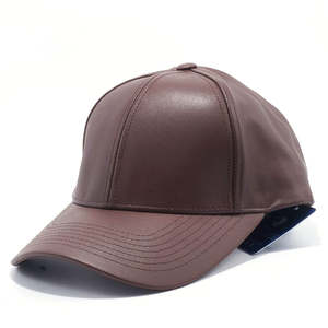 Adjustable Genuine Leather Baseball Cap for Men & Women Custom Embroidered Logo Genuine Leather <b>Hat</b> - Product Image 1
