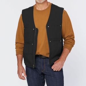 Chaleco de trabajo personalizado OEM para hombre, tela de lona de poliéster/algodón, cierre de cremallera, bolsillo frontal para verano, ropa de construcción - Product Image 5