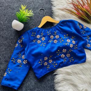 Fabricant et fournisseur de chemisiers de travail en soie miel avec fil et paillettes de Surat au prix de gros - Product Image 6