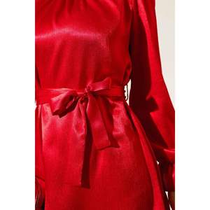 Mujer Rojo Cinturón Brillante 2 Piezas Set - Product Image 3