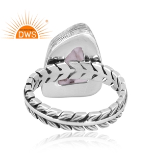 Anillo de diamante Herkimer Natural de plata de ley oxidada hecho a mano, joyería personalizada para mujer, regalo para ella - Product Image 4