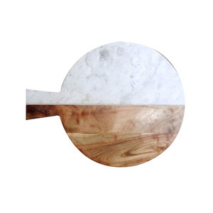 Última llegada de calidad superior de forma redonda de madera y mármol blanco hecho tabla de cortar para utensilios de cocina - Product Image 6