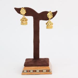 Chapado en oro formando Jhumka pendientes de lujo pendientes tradicionales para mujer oro Jhumka con gotas oro relleno joyería Oro Joyeria - Product Image 1