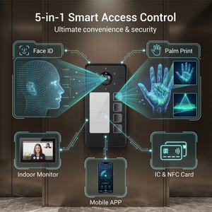 Système d'interphone vidéo Hiwink 2K en alliage d'aluminium, téléphone de porte IP PoE, reconnaissance faciale et palmaire, contrôle d'accès avec vision nocturne par radar - Product Image 3