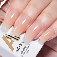 Aillsa 15ml Vernis à Ongles Gel Nude Couleur Nude Gel UV Longue Durée pour Manucure Professionnelle Fournitures de Beauté des Ongles