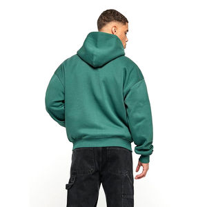 <b>Men</b> Autumn Winter Zipper Color Fashion Hooded Long Sleeve <b>Fleece</b> Hoodies Heavy Weight Plain Hoodie - Product Image 2