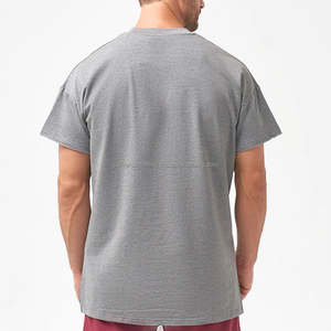 T-shirts pour hommes tendance à faible MOQ, fabricant de vêtements sur mesure, coupe classique, manches courtes, poids lourd, streetwear décontracté - Product Image 5