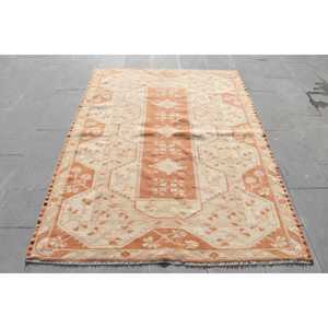 พรมวินเทจขนาด 5.1x6.7 ฟุต (154x205 ซม.) สีส้มสไตล์ตุรกี ลายตะวันตกเฉียงใต้ - Product Image 1