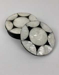 Décoration et accessoires Sous-verres MOP 4 Pcs Nacre Incrustation Résine Epoxy Sous-verres Thé & Café MOP Incrustation Pierre de Table - Product Image 2