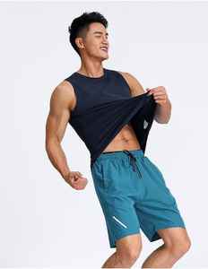 Pantalones cortos de chándal de algodón para hombre con bolsillos Bur patrón sólido malla gimnasio deportes corredor pantalones cortos - Product Image 5