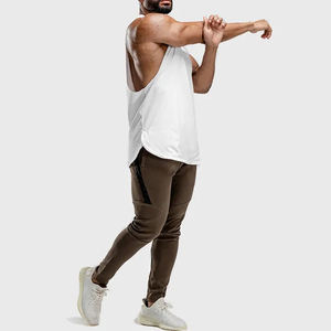 Débardeur de sport sans manches en coton/fibre de bambou pour homme, tendance, avec logo personnalisé, séchage rapide, respirant, design stringer - Product Image 2