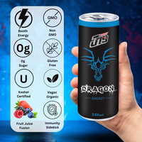 Boisson Énergisante Blue Dragon Ginseng 250ml (8.45 Fl oz) – Carton de 24 Canettes, Sans Sucre, Formule Puissante, OEM, Marque Privée, Vente en Gros, Échantillon Gratuit