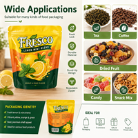 Sacs refermables personnalisés avec fermeture éclair, pochettes d'emballage alimentaire imprimées, sacs refermables en Mylar pour café, thé, noix, en-cas