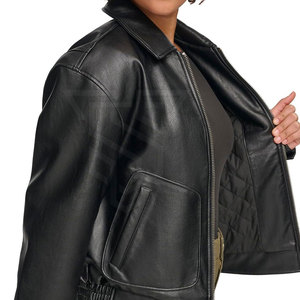 Última chaqueta de cuero de moda para mujer de alta calidad de punto transpirable personalizable a bajo precio - Product Image 6